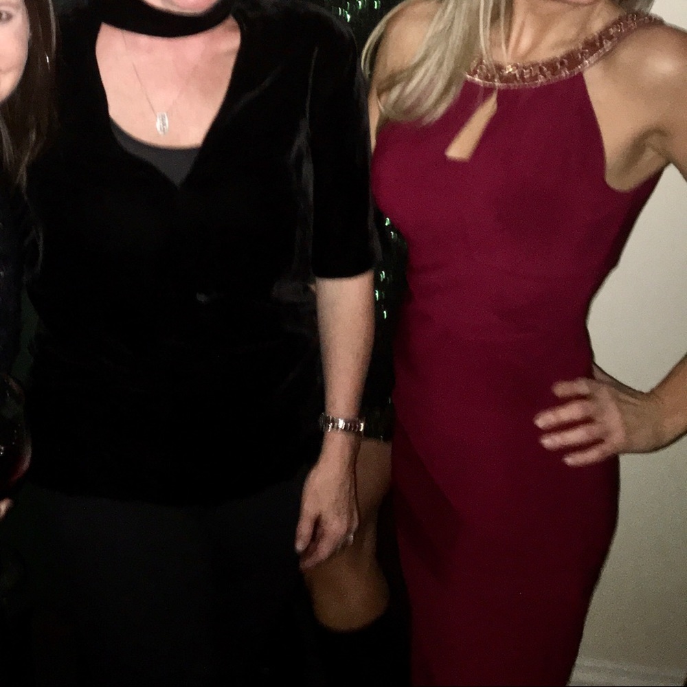 Gold Beaded Neckline - Perfect Cocktail Dress!